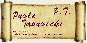Pavle Tapavički vizit kartica